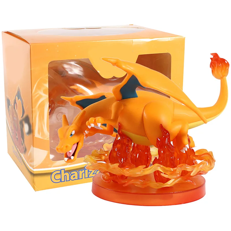 Аниме мультфильм монстр Mewtwo Gengar Charizard ПВХ фигурка Коллекционная модель игрушки - Цвет: Charizard box