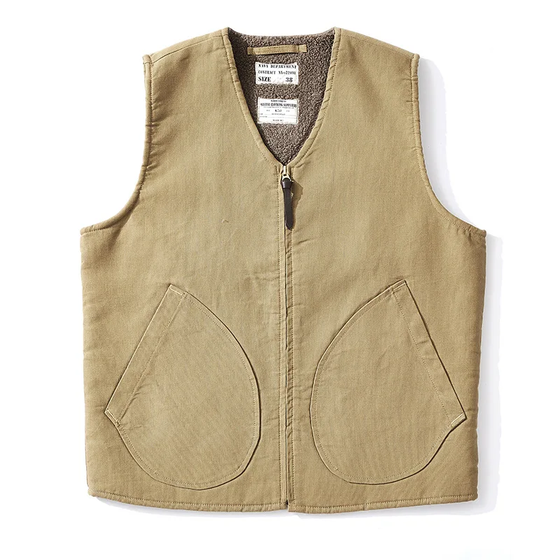 Gilet polaire mouton homme OK0403 hiver épais sport extérieur - Veste chaude à fermeture éclair