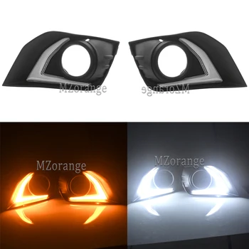 

1 pair LED DRL white yellow daylights daytime running lights for Mitsubishi ASX RVR 2016 2017 Turn Signal Lights fog lamps