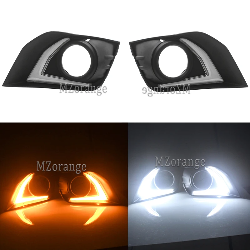 

for Mitsubishi ASX RVR 2016 2017 2pcs LED DRL white yellow daylights daytime running lights fog lamps fog lights cover day light