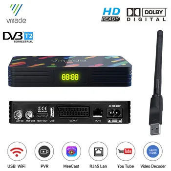 

DVB-T2 Digital Terrestrial TV Receiver HD 1080P Built-in RJ45+WIFI Support MeeCast Youtube DVB T2 H.265 Dolby TV Tuner Decoder