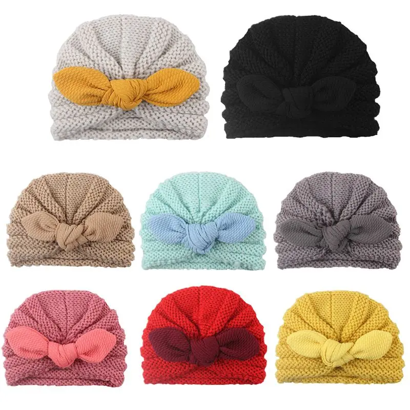 

Cute Children Hat Wool Knitted Autumn Winter Baby Corn Kernel Rabbit Ear Cap
