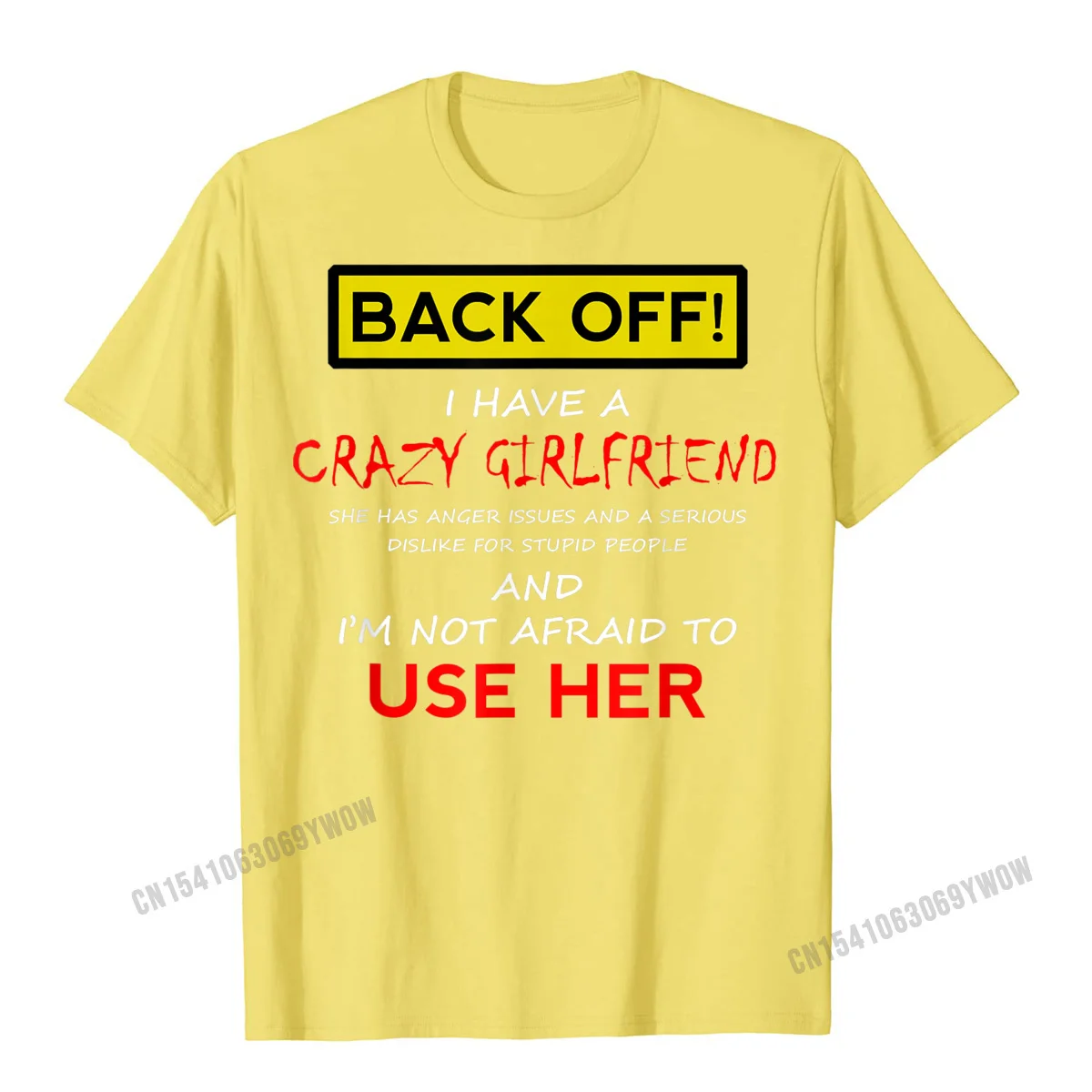 Men Company Fitness Tight Tops Shirt O-Neck Summer Pure Cotton T-Shirt Funny Short Sleeve 3D Printed T Shirts Top Quality Back Off Crazy Girlfriend T-shirt Boyfriend Christmas Gift__1114 yellow