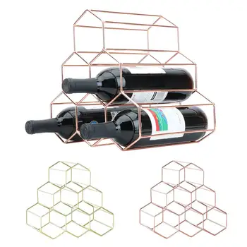 

Creative Wrought Iron Red Wine Rack 6 Bottle Holder Living Room Home Bar Display Shelf Drink Bottle Holders Wine Organizer Rack