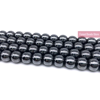 

Natural Stone Black Hematite Round Beads DIY Bracelet Necklace Charm Beads for Jewelry Making 15"Strand 4 6 8 10 12MM Wholesale