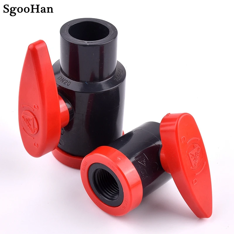 

I.D 20/25/32mm Flat Socket To 1/2"~1" Female Thread PVC Pipe Ball Valve Irrigation System Aquarium Fish Tank Connector Fittings