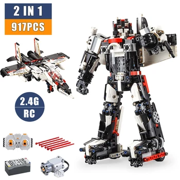 

Remote Building Blocks Technic 2.4 G RC 2 In 1 Robot Airplane Constructor Bricks Technology Creator Blocks Build Toy Kids Gifts