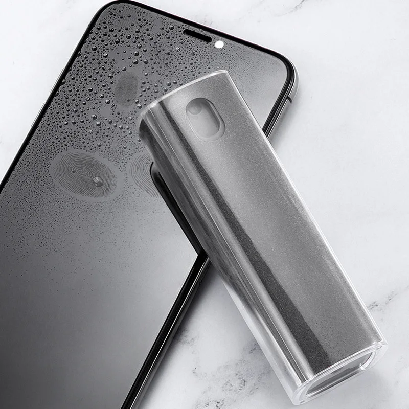 Newest 2 In 1 Phone Screen Cleaner Spray Computer Mobile Phone Screen Dust Removal Tool Microfiber Cloth Set Cleaning Artifact