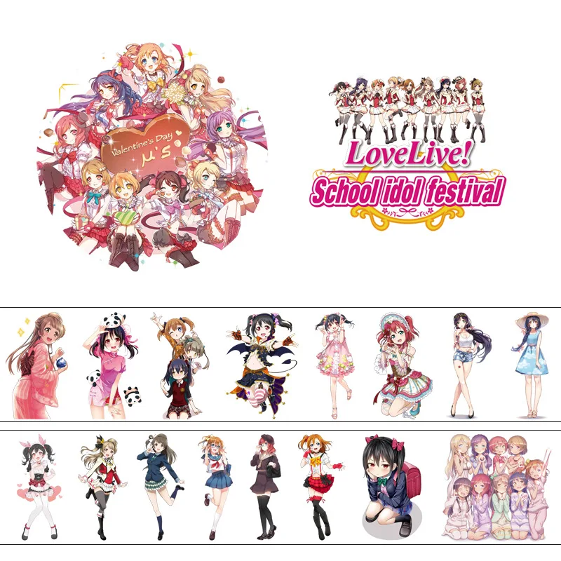 [MYKPOP]LOVELIVE Cartoon Figure Sticker for Diary Book Decorative 5 Meter/roll Amine Fans Collection SC20042318 | Игрушки и хобби