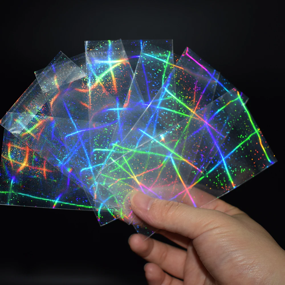 100pcs/lot 57x87mm Plaid Small Cards Transparent Laser Clear Sleeves Korea Idol Photo Protector Trading Shield Cover | Спорт и
