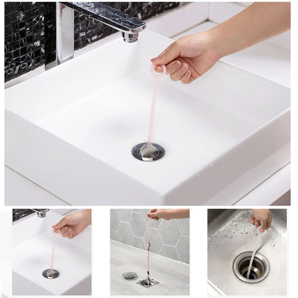 New Sink Cleaning Hook Bathroom Floor Drain Sewer Dredge Device Small Tools Hair Stoppers Catchers Easy to Clean the hair