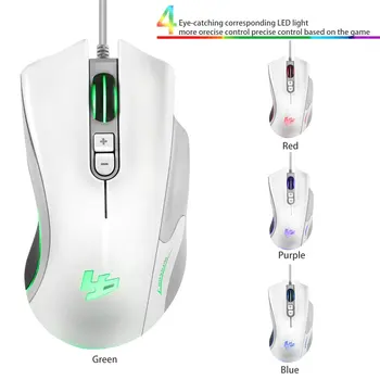 

5D 250-4000 DPI 5V 100mA 4 Buttons LED USB Port Interface Wired Optical Gaming Mouse Black White Orange