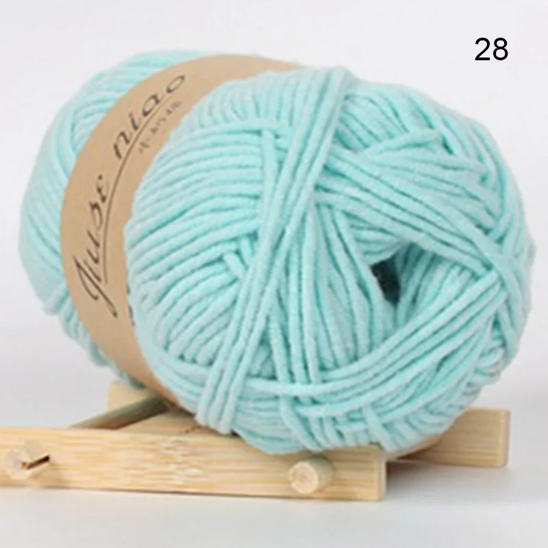 Бургундия 1 Pcs Solid Color Yarn Skeins 41 Colors Soft Wool Crochet 50g Knitting Yarn Craft AIA99 - Цвет: Бургундия