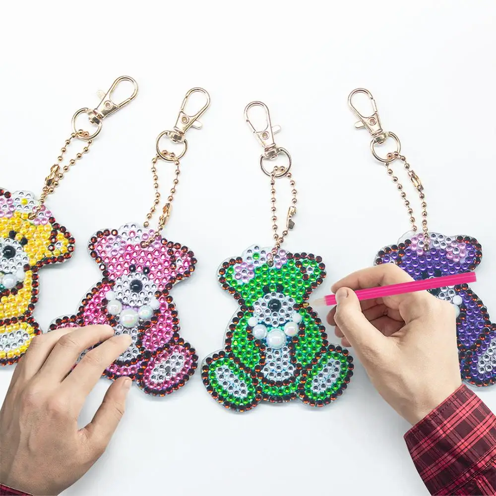 DIY Craft Diamond Painting Keychain Full Drill Bag Hanging Ornaments Special Shape Diamond Painting Embroidery Key Chain