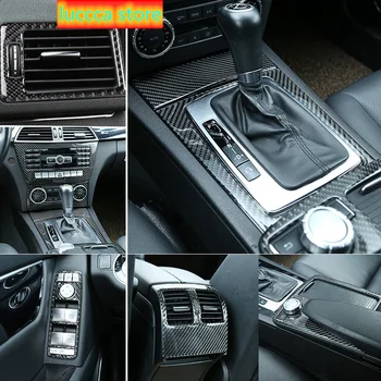 

Car Inner Gearshift Air Conditioning CD Panel Reading Light Cover Trim Sticker Auto Accessories for Mercedes Benz C Class W204