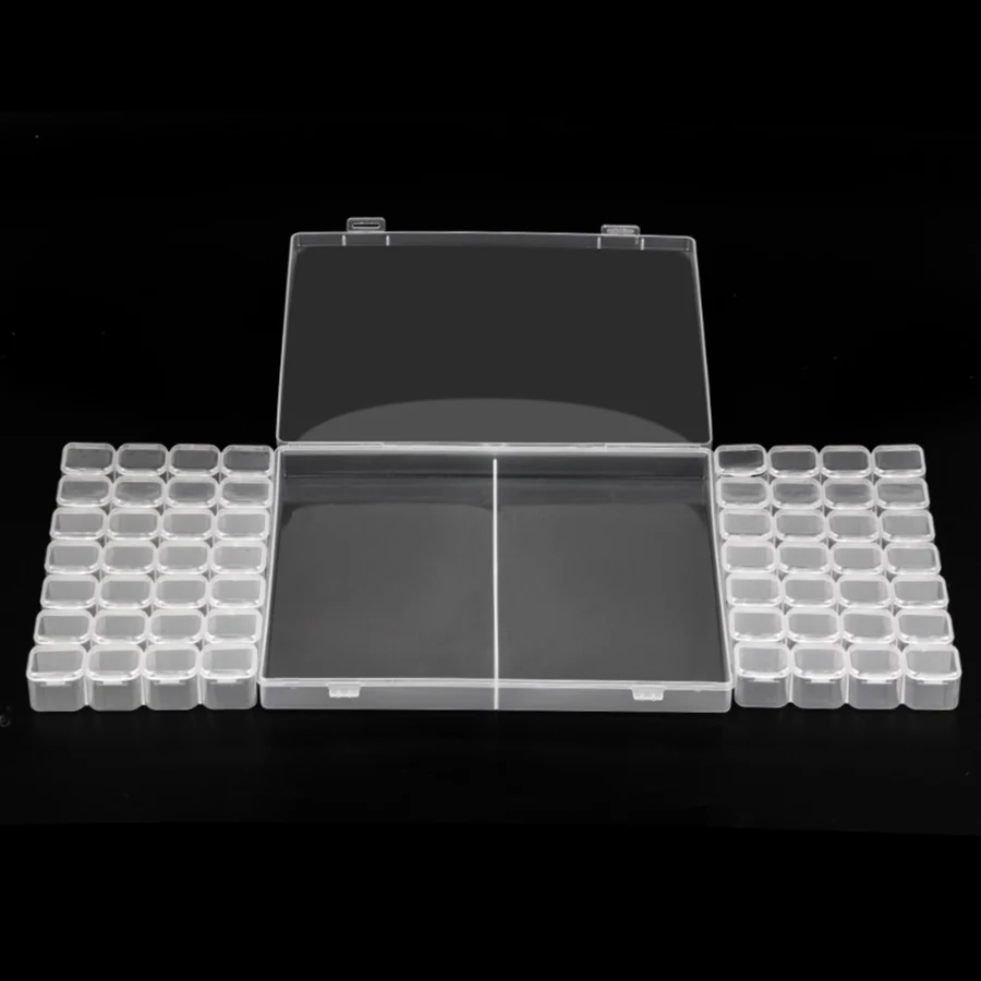 28/56/64/168 Grids Clear Plastic Storage Box For DIY diamond painting Stone Storage Embroidery Accessories Tool Organizer Case