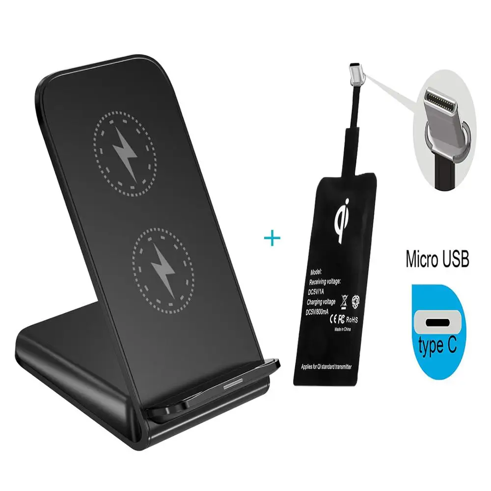 

N9 10W Qi Wireless Charger Adapter QC 2.0 Quick Charge Dock Stand With Vents For iPhone 5 8 9 10 Samsung S6 S10 S20 Plus Note5