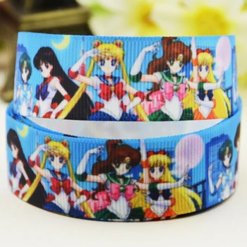 

22mm 25mm 38mm 75mm Sailor Moon Cartoon printed Grosgrain Ribbon party decoration 10 Yards X-03011