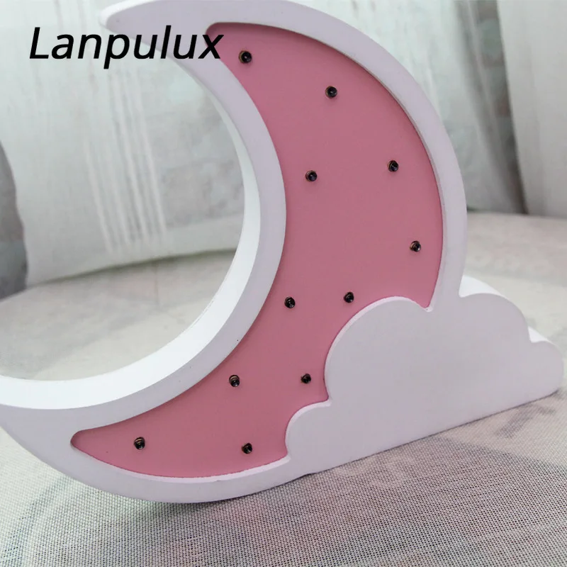 Lanpulux 3D деревянная звезда луна лампа милые Мультяшные светильники детские