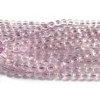 Veemake Natural Genuine Clear Purple Kunzite Spodumene Cat's Eye Round Loose Gemstone Beads 7mm 7.8mm 2