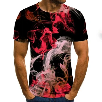 

Smog 3D T shirts Colorful Flame 3d Printing T shirt Men Women Summer Hip Hop Streetwear Fashion Breathable Funny Fire T Shirt