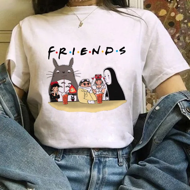 Totoro Studio Ghibli Harajuku Kawaii T Shirt Women Ullzang Miyazaki Hayao Tshirt Funny Cartoon T-shirt Cute Anime Top Tee Female 27535