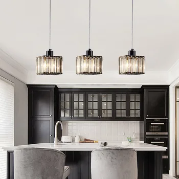 

American Chandelier Three heads Restaurant Crystal chandelier Creative Personality Living room Bedroom Chandelier Iron