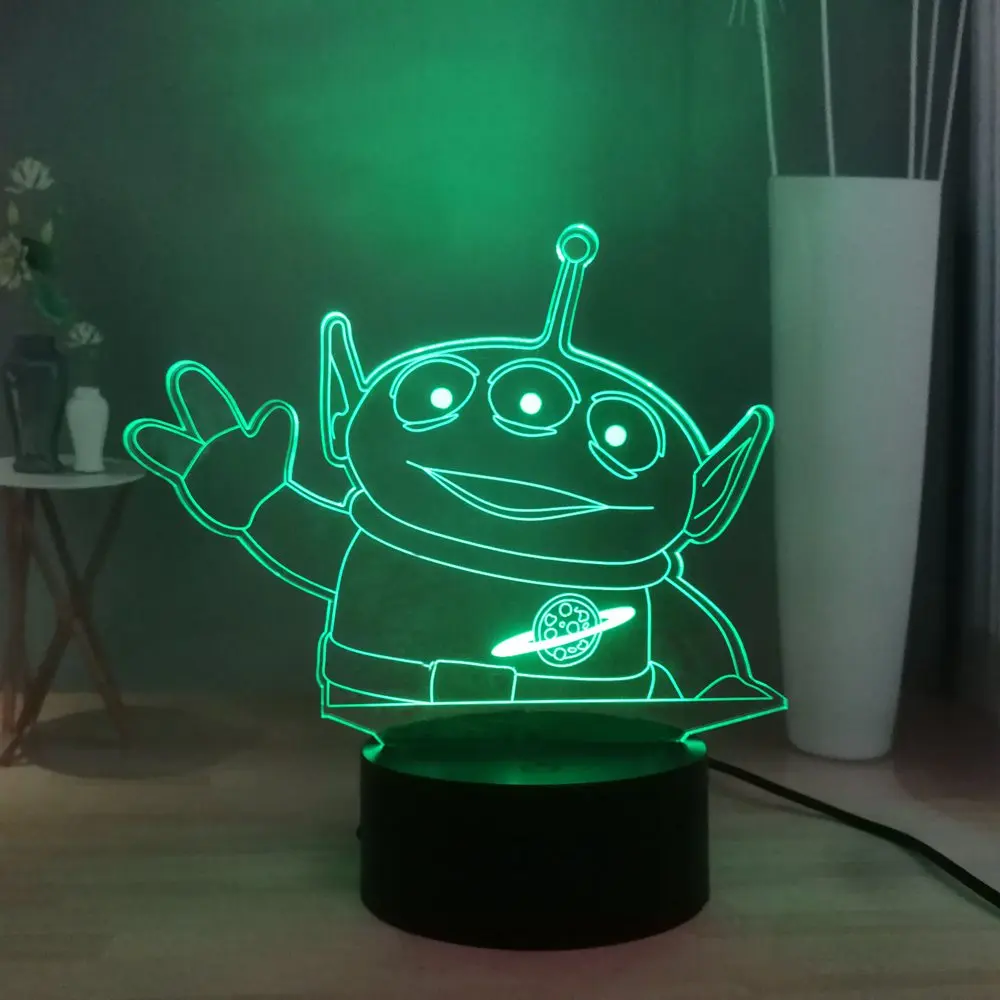 Игрушечный светодиодный ночник для детей 3D иллюзия настольная лампа RGB 7 цветной