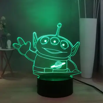 

Toy Story LED Kids Night Light Alien 3D Illusion Table Lamp RGB 7colorful Home decor USB Touch Bedside Lamp Cute Children Gift