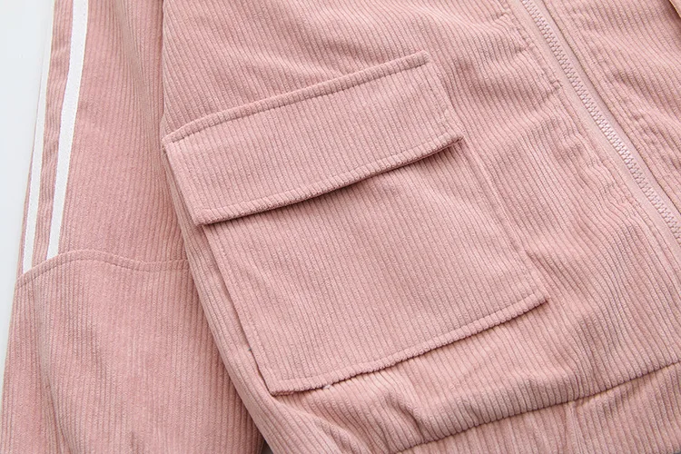 Blvyisla 4XL Вельветовая хлопковая плюс флисовая утепленная куртка пальто Женская мода Карманы фонарь рукав молния верх от куртки-парки