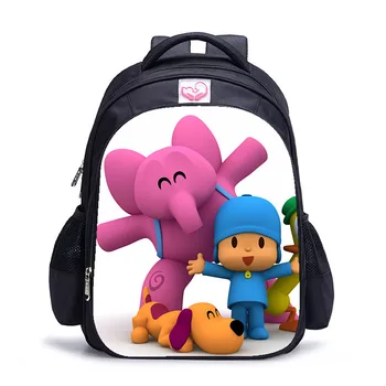 

16 Inch Cartoon POCOYO Elly Pato Loula Children School Bags Orthopedic Backpack Kids School Boys Girls Mochila Infantil Bags