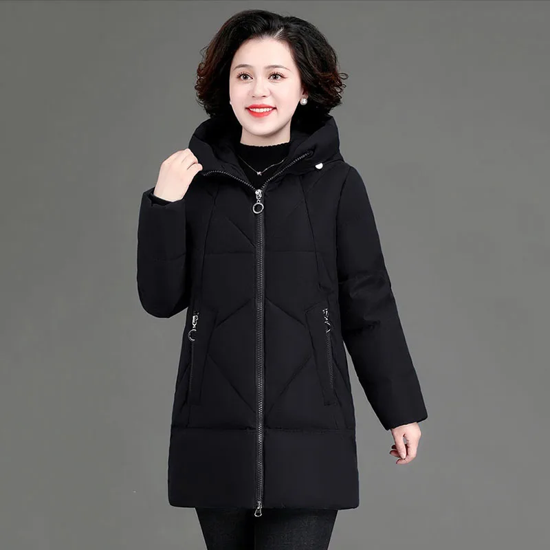 Short Winter Coats Ladies - 2023 Autumn Winter Middle-aged Lady Hooded  Short - Aliexpress