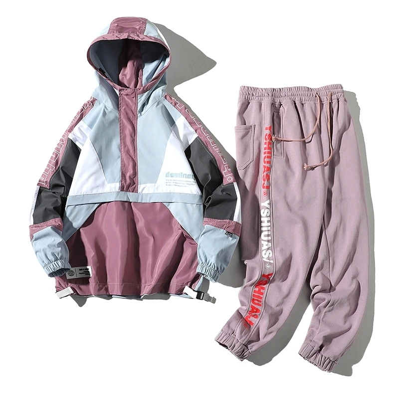FGKKS Men Fashion Tracksuit Set Spring Autumn New Men's Zipper Coat + Pants 2 Piece Sets Sweat Suit Fitness Sets Male