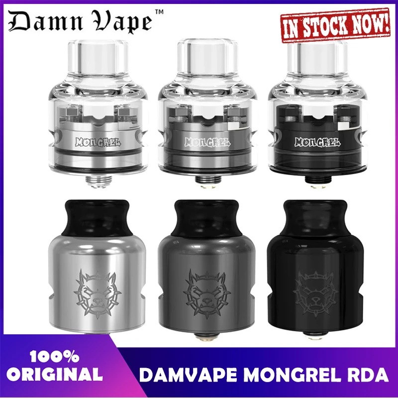 Оригинальный блин Vape Mongrel RDA танк 1 5 мл BF 510 Pin распылитель двойной пост построить