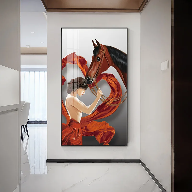 

Beauty Horse Figure Gallery Nordic Abstract Modern Print Painting Wall Art Picture Poster Canvas Hotel Living Room Home Decor