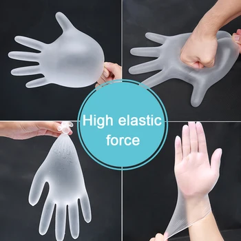 

Transparent Disposable PVC Gloves Dishwashing Kitchen Medical Latex Rubber Garden Gloves for Home Cleaning Towayer