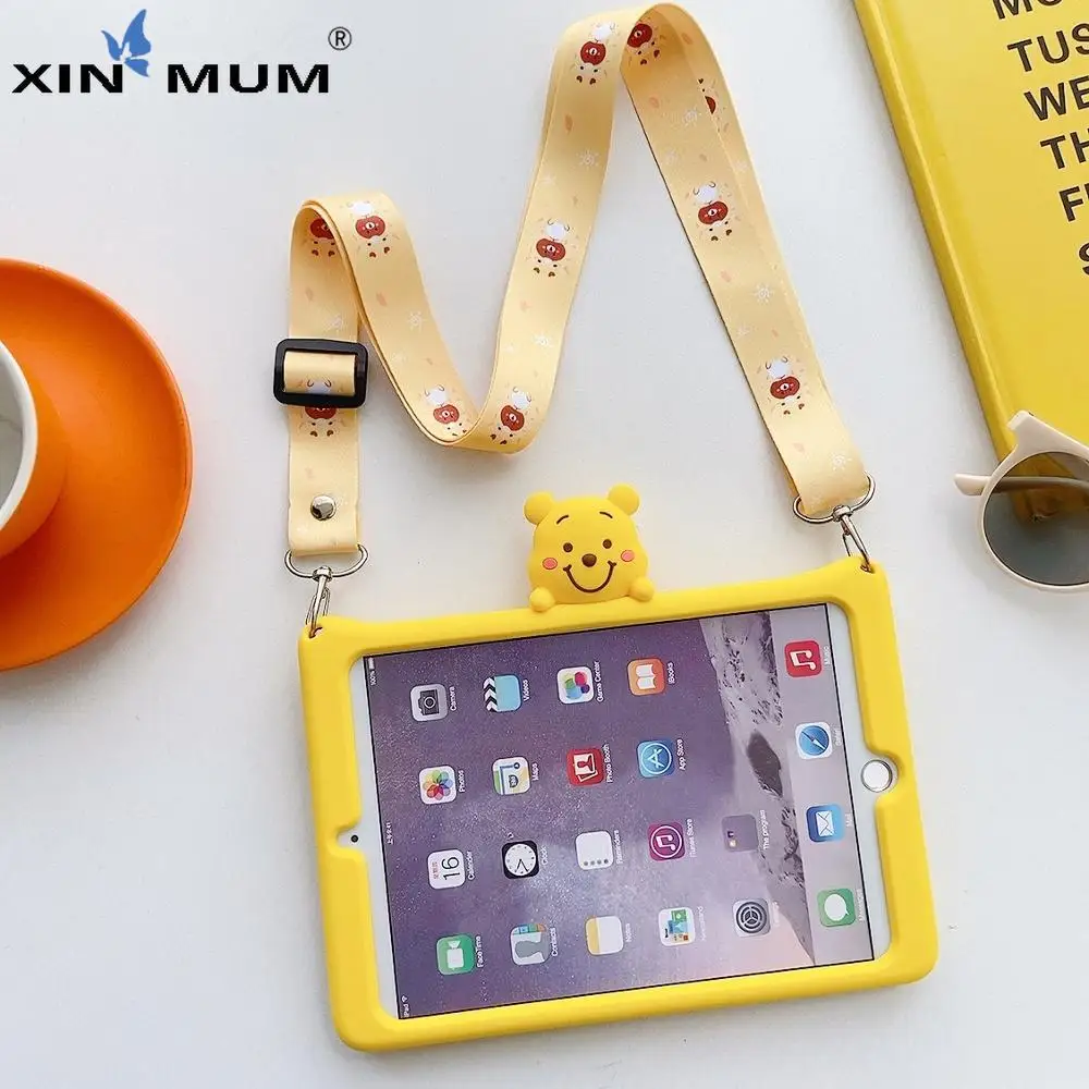

Soft Silicon Stand Case for IPad MINI 1 2 3 4 5 Cover for IPad 10.2 9.7 2018 2017 Air 1 2 Pro 9.7 10.5 Cute Kids Cover Strap