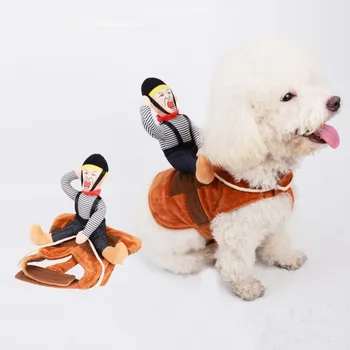 

Halloween Funny Dog Cat Clothes Pet Riding Material Dress Small Medium Dog Leotard Coat Clothes Role Play Cat Pet Supplies