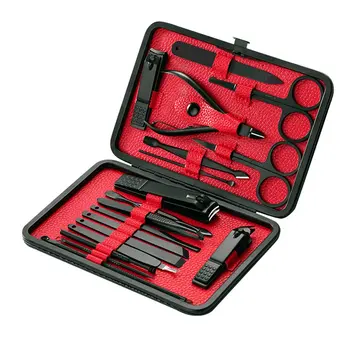 

Black Stainless Steel Nail Clippers 18Pcs Set Hand Pedicure Nail Clippers Set Multi-Function Nail Tools