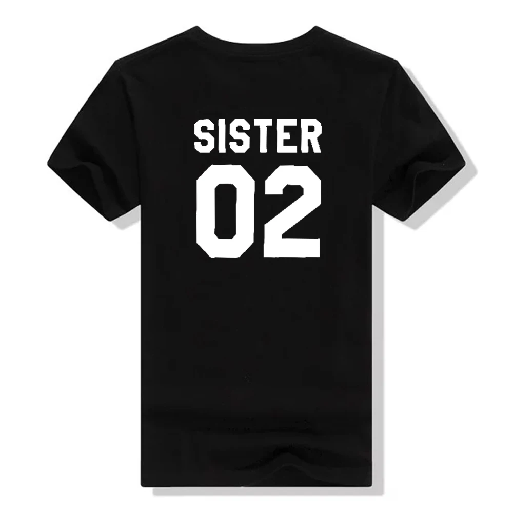 ZOGANKI женская модная летняя футболка с лучшими друзьями SISTER 01 SISTER 02 футболка с коротким рукавом повседневные женские футболки топы - Цвет: WTQWT0745-Black-02