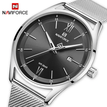 

NAVIFORCE Casual Couple Watches Luxury Lovers Wristwatch Men and Women Mesh Steel Waterproof Quartz Clock Male Relogio Masculino