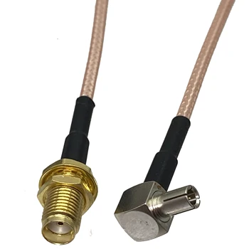 RG316 สาย SMA หญิง Buklhead แจ็ค TS9 ชายปลั๊กมุมขวา CRIMP Connector RF COAXIAL Pigtail สายจัมเปอร์ 4 นิ้ว ~ 10FT 1
