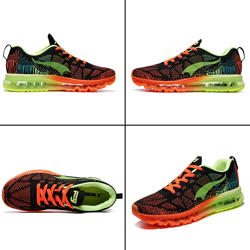 ONEMIX Men's Sport Running Shoes Music Rhythm Men's Sneakers Breathable Mesh Outdoor Athletic Shoe Light Male Shoe Size EU 39-47