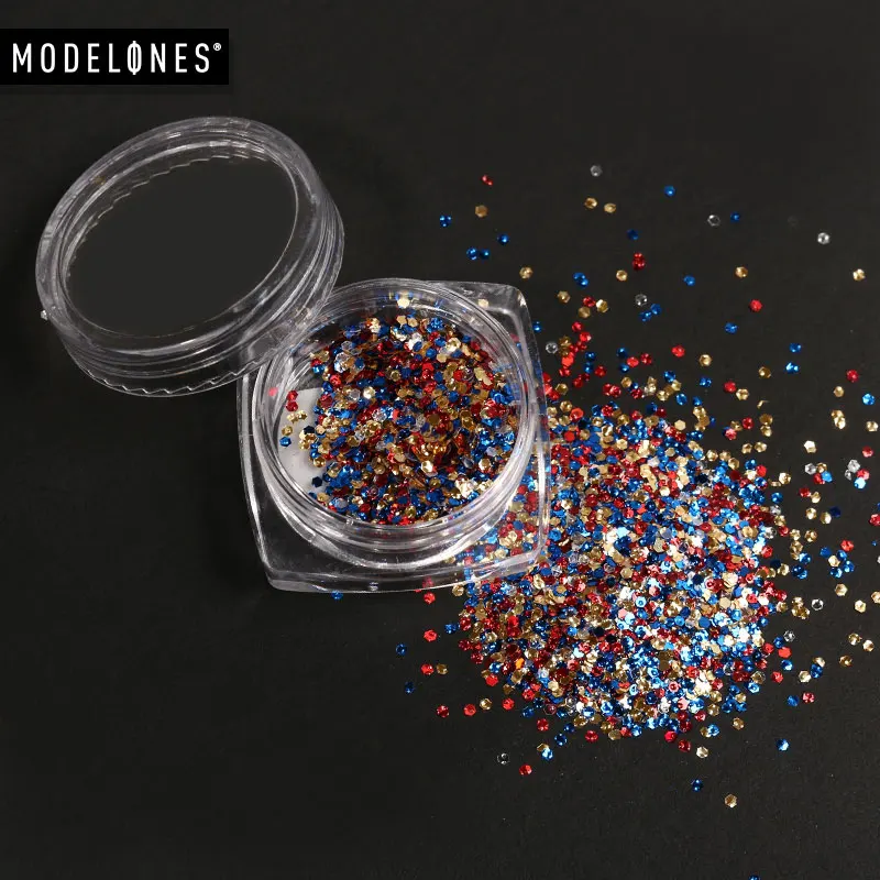 Modelones Nail Art Glitter Powder Decorations Colorful Nail Beads For Gel Polish DIY Nail Design Powder Nail Decor - Цвет: 10