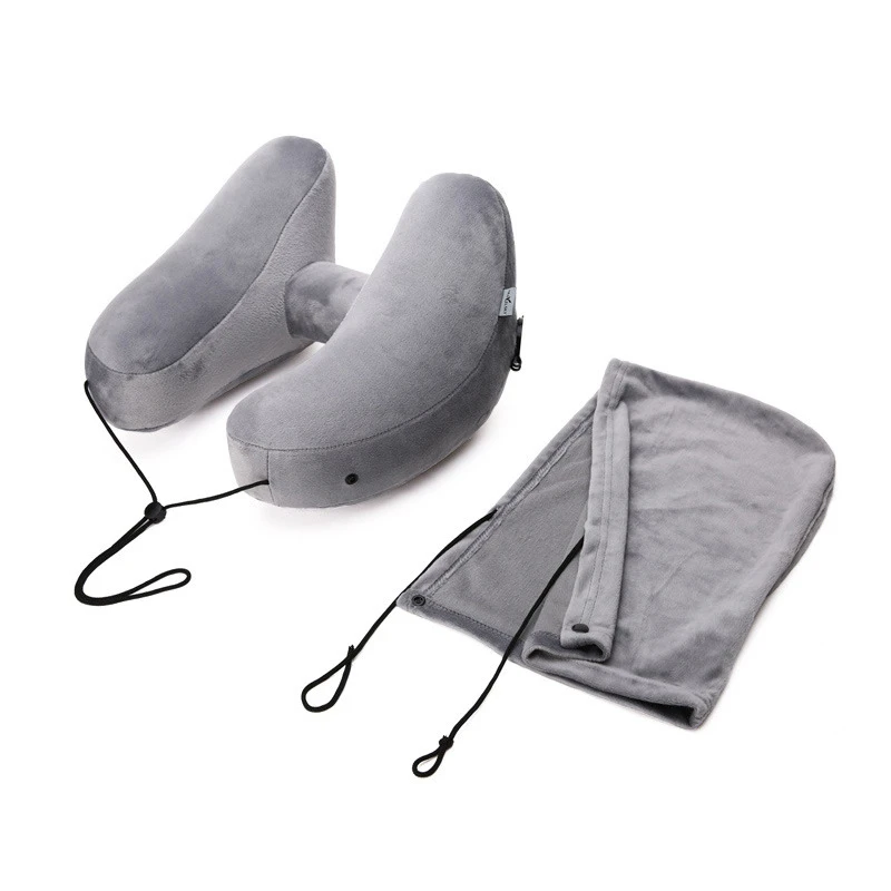 6 цветов H форма надувная подушка для путешествий Складная легкая подушка для шеи с ворсом автомобильное сиденье офисная Подушка для сна