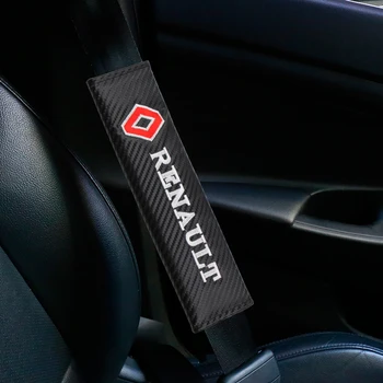

2pcs car carbon fiber seat belt embroidery pattern covers seat belt holster for Renault duster megane 2 logan renault clio 2110