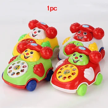 

Developmental Cartoon Cute Educational Kids Toy Plastic Smile Face Gift Simulation Random Color Toy Phone