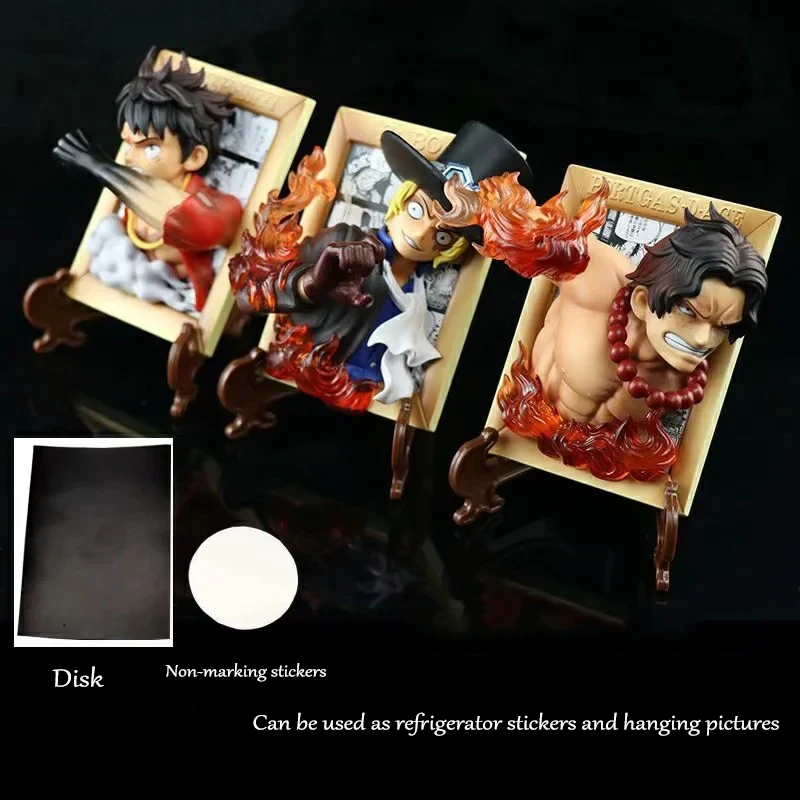 12cm One Piece Monkey D Luffy Portgas D Ace Sabo Anime Action Figure Photo Frame Pvc Collection Model Dolls Toys For Boy Gifts Action Figures Aliexpress