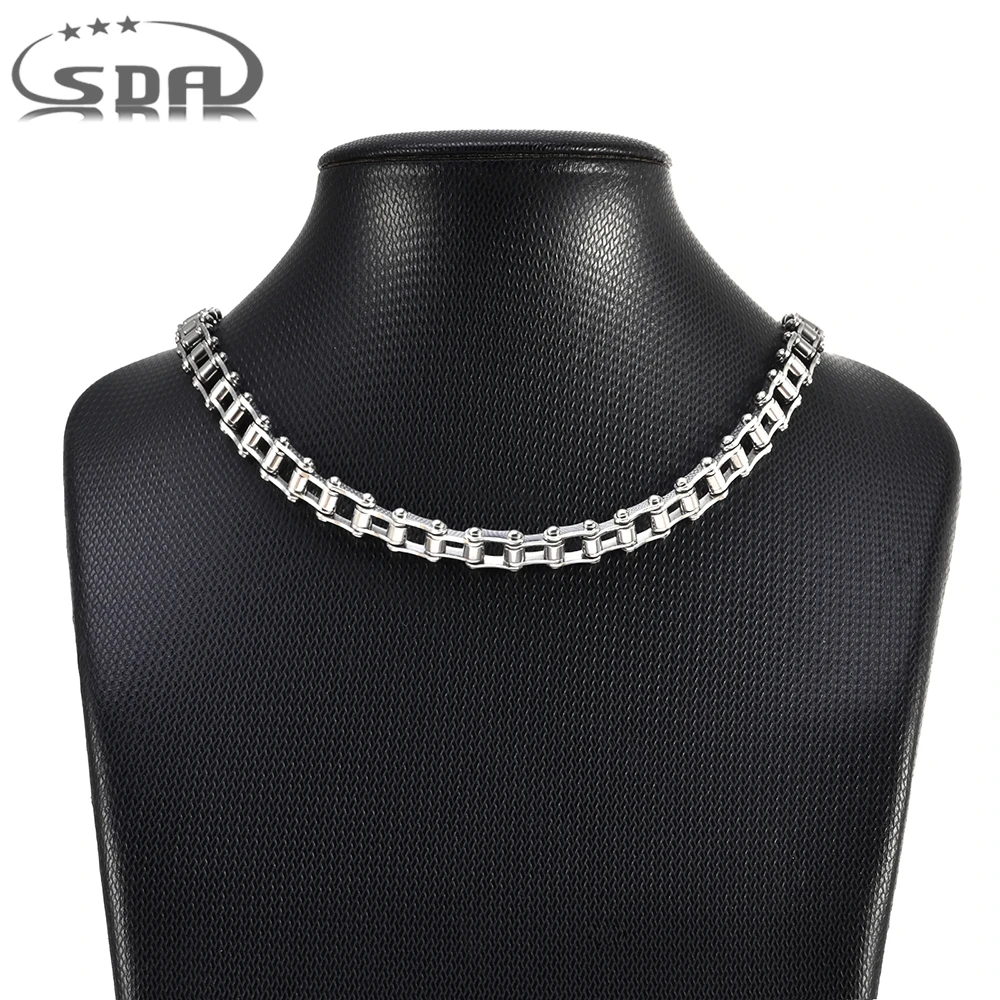 

SDA New Fashion Motorcycles Chain Necklace 7mm*45cm Long Biker Chain Stainless steel cuban Chain Man Woman Neckalce