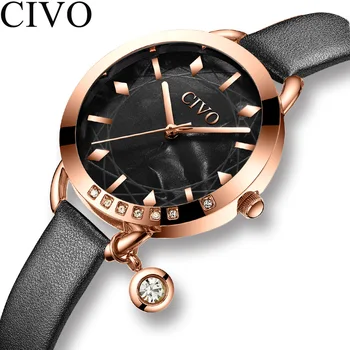 

CIVO Fashion Watch Women Waterproof Quartz Watch Ladies Top Brand Luxury Female Watch Girl Leather Strap Clock Relogio Feminino